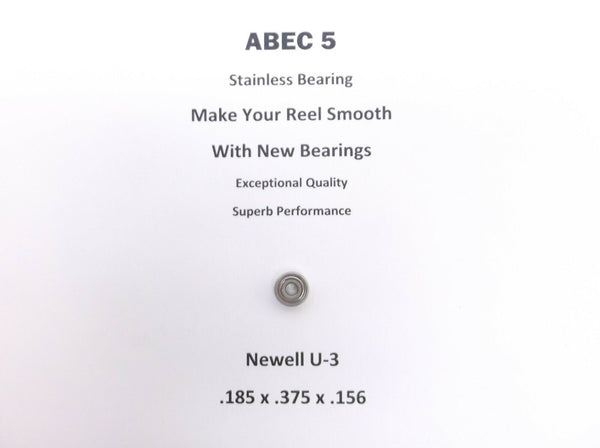 Newell Reel Part S 440-3.6 U-3 ABEC 5 Stainless Bearing .125 x .375 x .156 #18