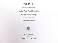 Newell Reel Part 546 3.2 U-6 ABEC 5 Stainless Bearing .185 x .375 x .125 #16